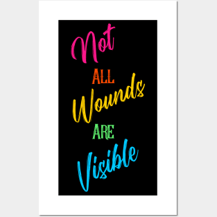 Not All Wounds Are Visible, Human Pride Rainbow Shirt, LGBT Gay Ally Posters and Art